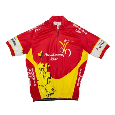 HINCAPIE Full Zip Cycling Shirt Jersey Red Short Sleeve Mens L