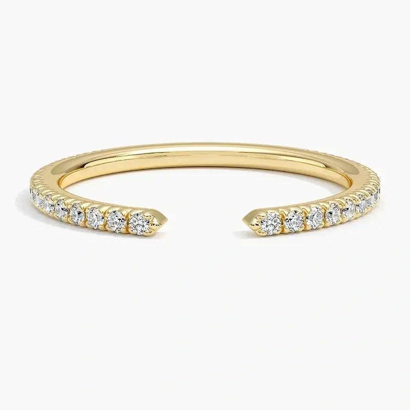 18K Gold Round Shaped Lab Created Diamond Custom Personalized Engraving Wedding Ring F/G Color SI Clarity 3EX IGI Certified