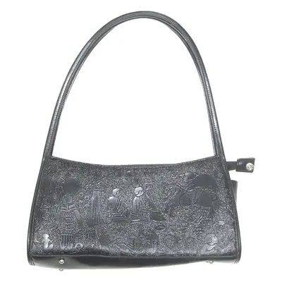 Womens Shoulder Bag Black Faux Leather