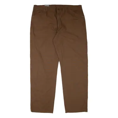 DICKIES Dungaree Fit Workwear Mens Trousers Brown Relaxed Tapered W42 L32