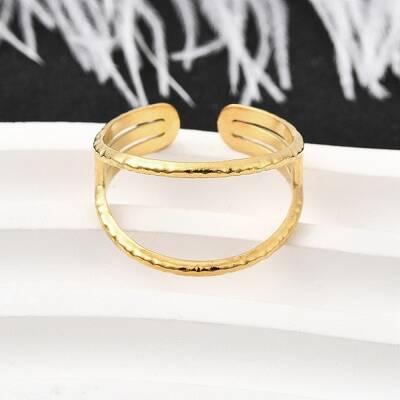304 Stainless Steel Adjustable Open Cuff Rings for Women