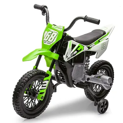 Garvee Ride - P Series: 12V Kids Electric Dirt Bike, 25W*2 Motor, Twist Grip Throttle, Spring Suspension, Training Wheels, Ri...