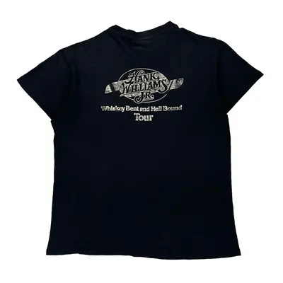 1986 Bocephus Hank Williams Jr. Whiskey Bent And Hell Bound Tour Hanes Band T-Shirt - XL Black Cotton