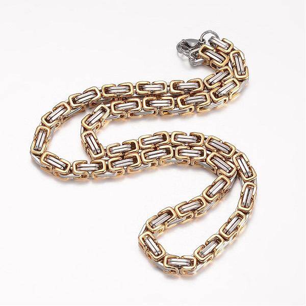 201 Stainless Steel Byzantine Chain Necklaces