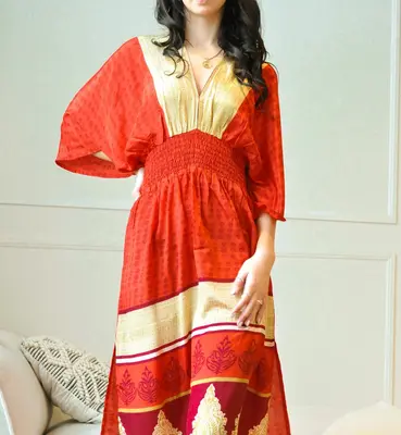 Short Rhythms Dress - Upcycled | Size: O/S | Color: Earth Tones
