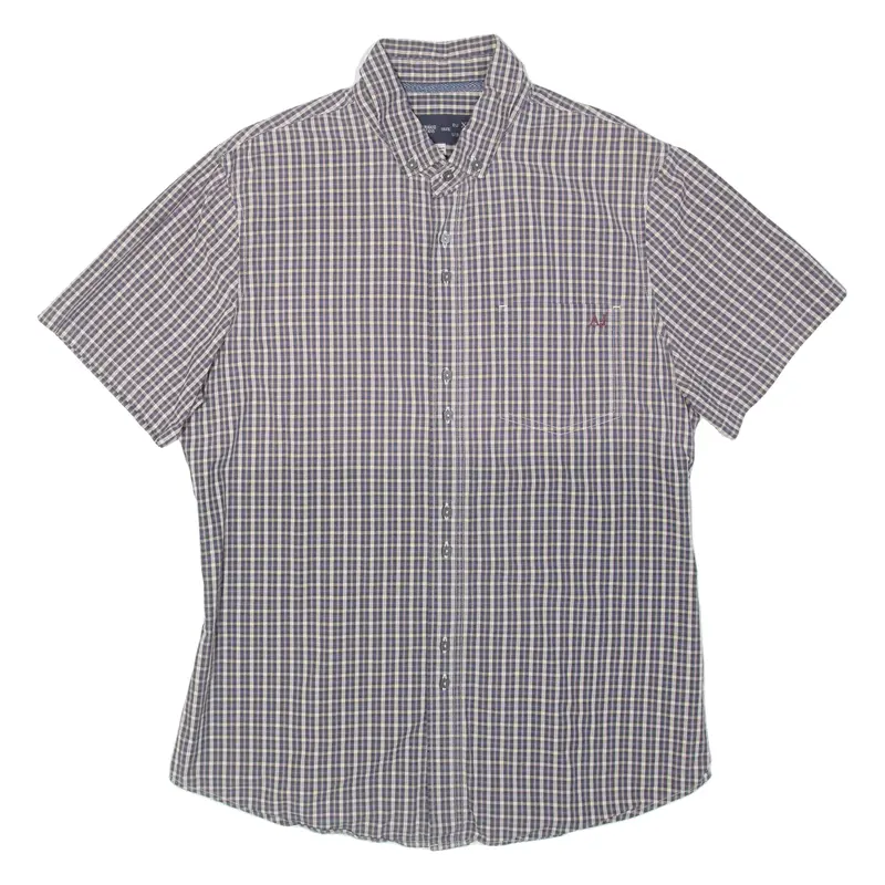 ARMANI JEANS Mens Flannel Shirt Blue Plaid L