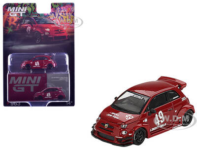 ABARTH 595 #49 LB-Works x Abas Works Red Limited Edition 1/64 Diecast Model Car by Mini GT