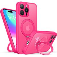 360° Spin Invisible Stand Phone Case with All-around Protection, Support Magnetic Wireless Military-Grade Shockproof Cover w...