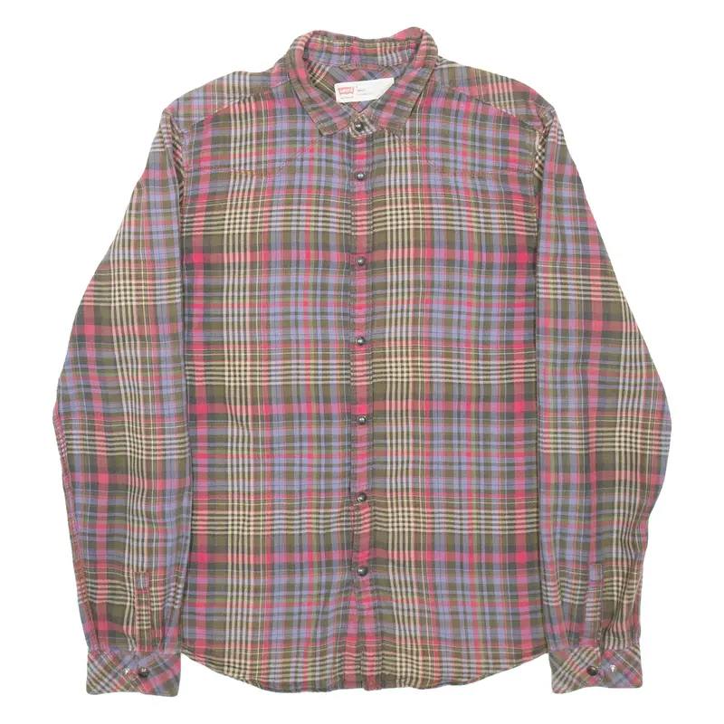 LEVI'S Mens Shirt Green Check Long Sleeve M