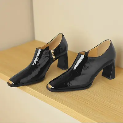 CHIKO Oaklee Square Toe Chunky Heels Ankle Boots