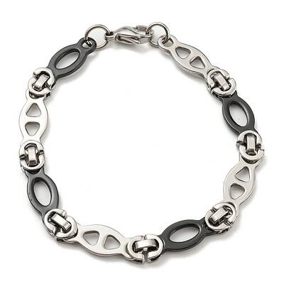 Two Tone 201 Stainless Steel Oval Link Chain Bracelet