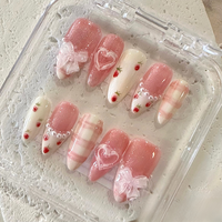 NailPhoria｜SWEET ESCAPE Collections 10PCS Handmade Press On Nails REUSABLE 3D Gel fake nails acrylic press nails / Summer 2...