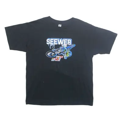 GILDAN Seewer Motorbike Boys T-Shirt Black L