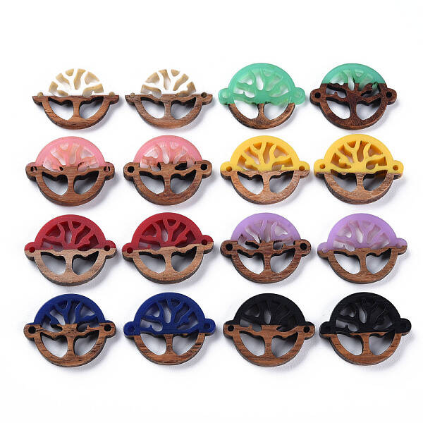 Opaque Resin & Walnut Wood Links Connectors