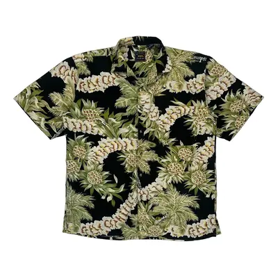 Route 66 Hawaiian Shirt - Medium Black Cotton Blend