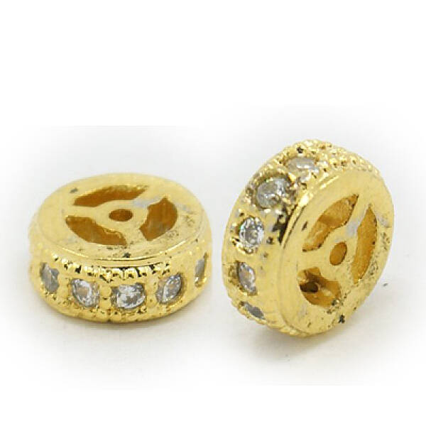 Brass Cubic Zirconia Beads