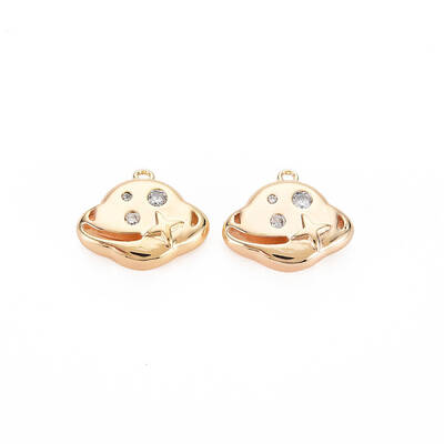 Brass Micro Pave Cubic Zirconia Charms