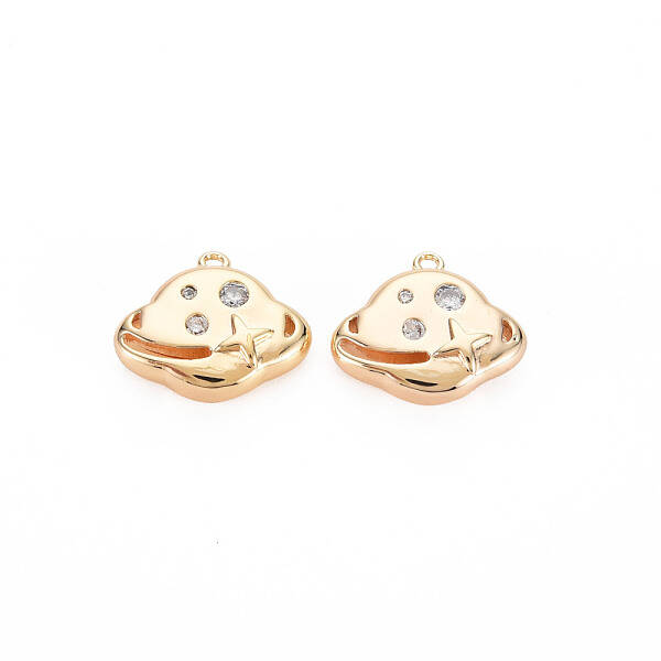 Brass Micro Pave Cubic Zirconia Charms