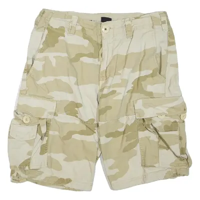 BRANDIT Mens Cargo Shorts Beige Camouflage M W32