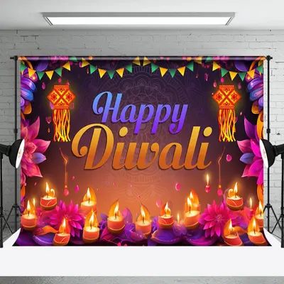 Aperturee Green Leaves Mandala Bunga Malai Diwali Backdrop - Aperturee