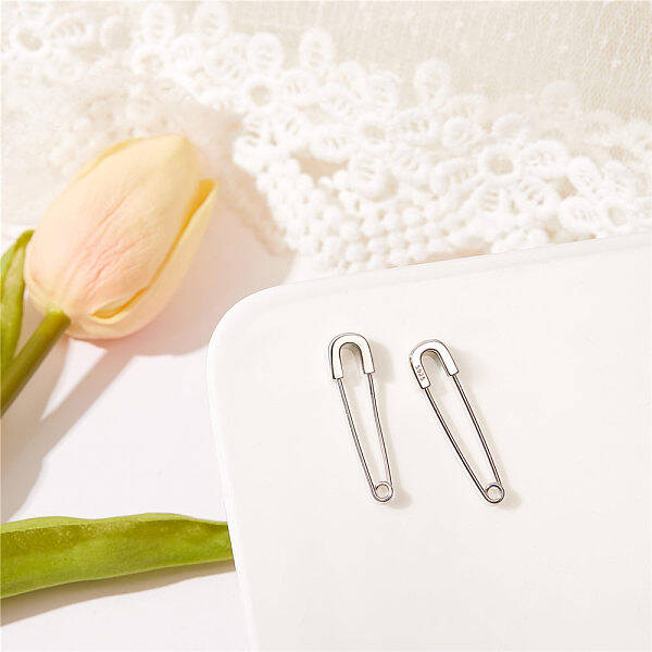 Rhodium Plated 925 Sterling Silver Hoop Earrings