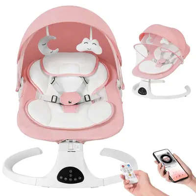 Electric Baby Swing, with 5 Speeds,10 Music and Bluetooth,Adjustable Sound Volume,Electric Bouncer for Babies,Indoor & Outdoo...
