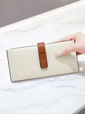 Women's Fashion Bifold Long Wallet, Casual Card Slots Holder, Pu Leather Zipper Wallet for Daily Used, Casual Trendy Versatil...