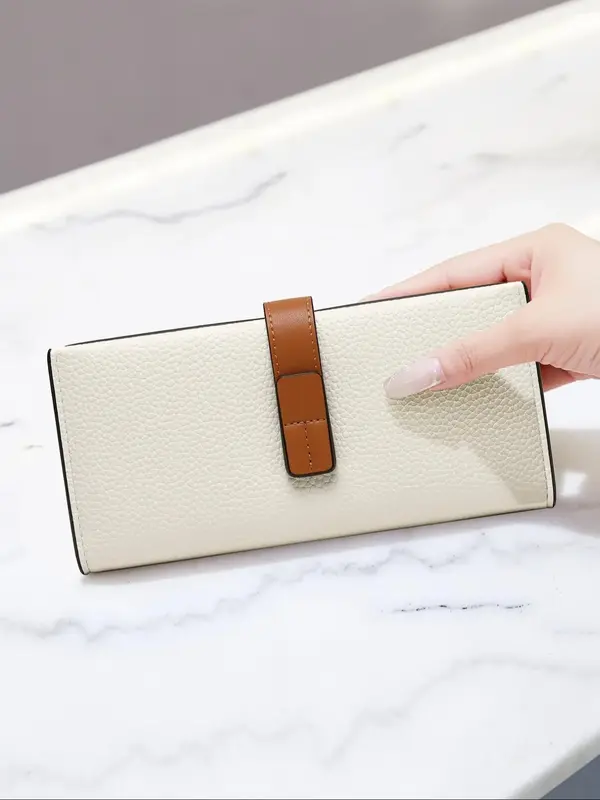 Women's Fashion Bifold Long Wallet, Casual Card Slots Holder, Pu Leather Zipper Wallet for Daily Used, Casual Trendy Versatil...
