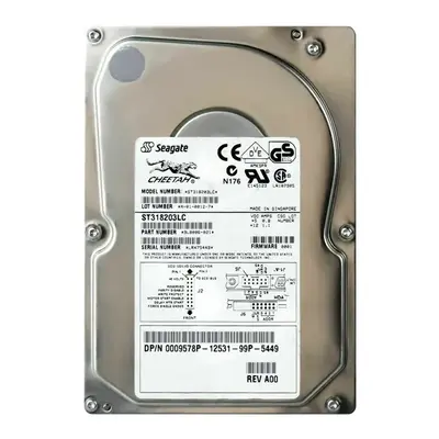 09578P Dell 18GB Ultra-160 SCSI 10000 3.5-inch 1MB Hard Drive