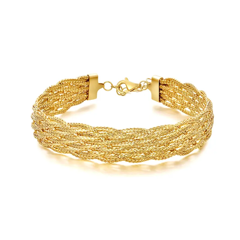 18K Gold Interlace Layerered Bracelet