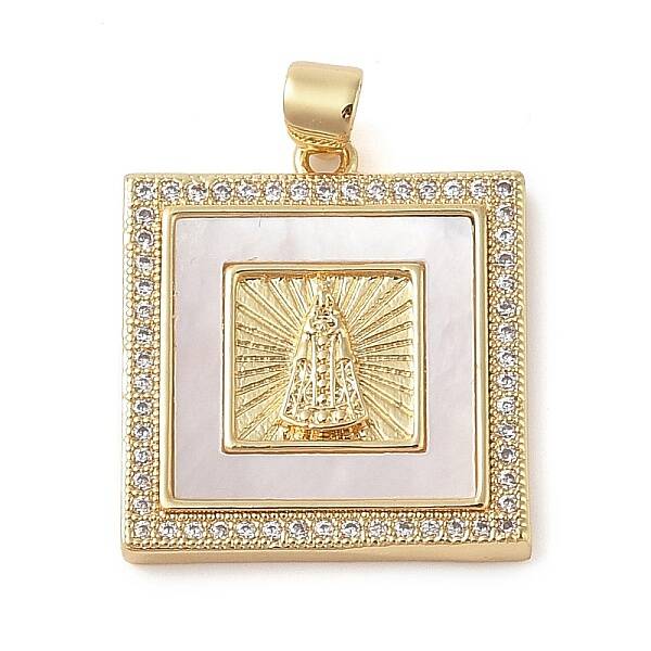 Brass Micro Pave Cubic Zirconia Pendants