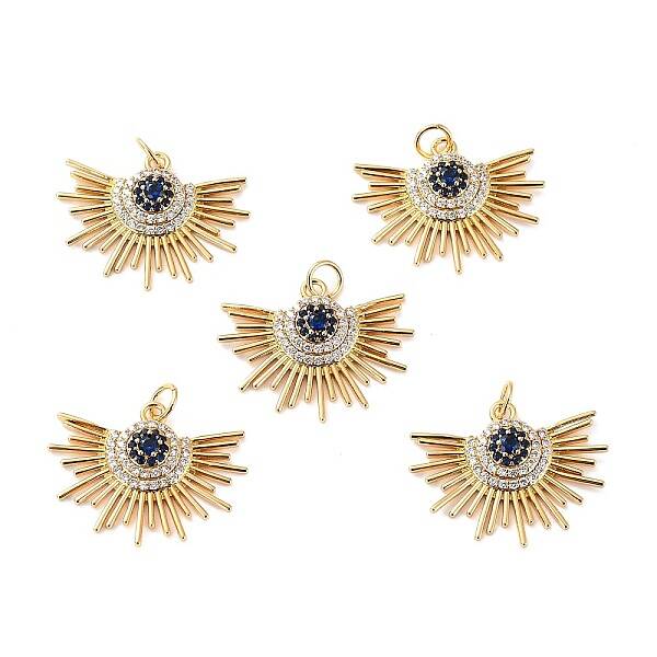 Brass Micro Pave Cubic Zirconia Pendants