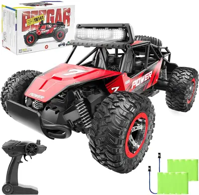BEZGAR Remote Control Car - 2.4GHz High Speed 33KM/H RC Cars Toys, 1:14 Monster RC Truck Off Road with LED Headlight and Rech...