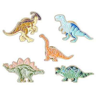 5Pcs 5 Style Dinosaurs Enamel Pins