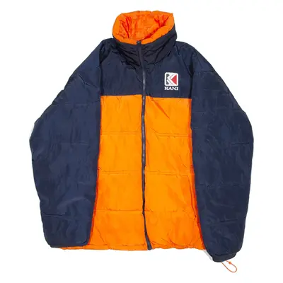 KARL KANI Mens Puffer Jacket Blue Colourblock L