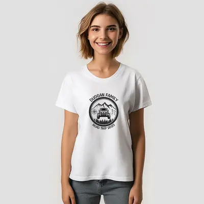 Family Road Trip Personalized Custom Text T-Shirt
