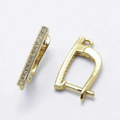 Brass Hoop Earring Findings with Latch Back Closure