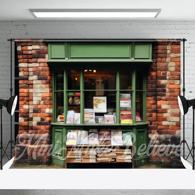 Brick Wall Newsstand Birthday Cake Smash Backdrop - Aperturee