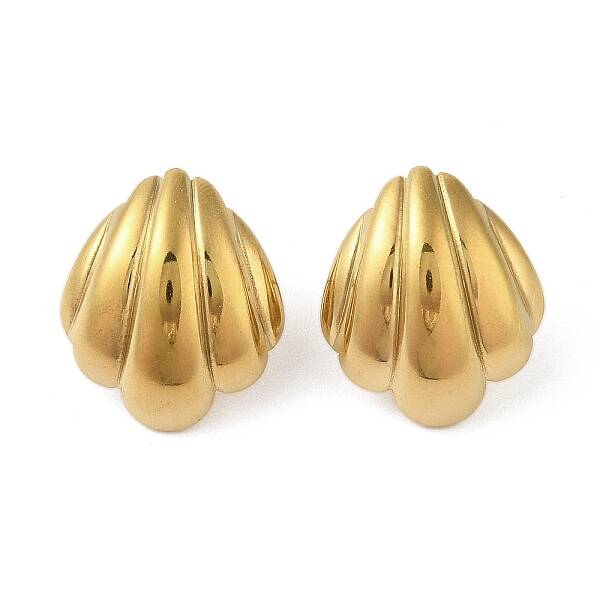 304 Stainless Steel Shell Shape Stud Earrings for Women