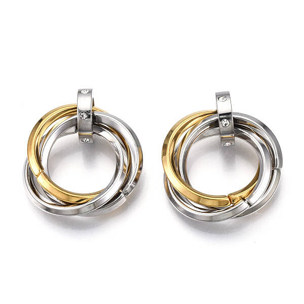 Ion Plating(IP) 201 Stainless Steel Interlocking Ring Pendants