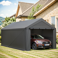 Carport 10x20ft Heavy Duty Canopy Storage Shed,Portable Garage Party Tent,Portable Garage with Removable Sidewalls & Doors Al...