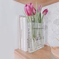 Acrylic Book Shaped Vase, 1 Count Creative Flower Arrangement Vase, Modern Desktop Flower Vase for Home Office Decor, Bookshe...
