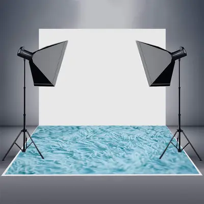 Blue Realistic Villus Texture Rubber Bokeh Floor Mat - Aperturee