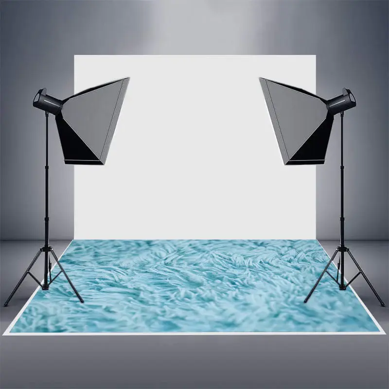 Blue Realistic Villus Texture Rubber Bokeh Floor Mat - Aperturee