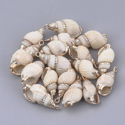 Electroplate Spiral Shell Pendants