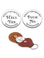 Personalized Letter Pattern Slogan Keychain with Packaging Bag, Fashion Round Shaped Stainless Steel Keychain for Men & Women...