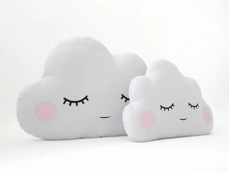 Set of 2 Pillows - Large Cloud Pillow and Small Cloud Pillow (8 colors)