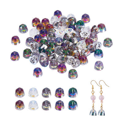 40Pcs 5 Colors Electroplate Transparent Glass Beads