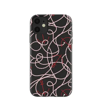 Black Anchor Lines iPhone 11 Case