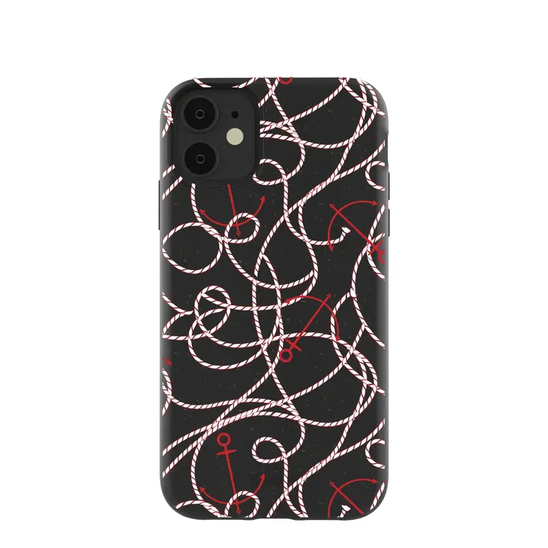 Black Anchor Lines iPhone 11 Case